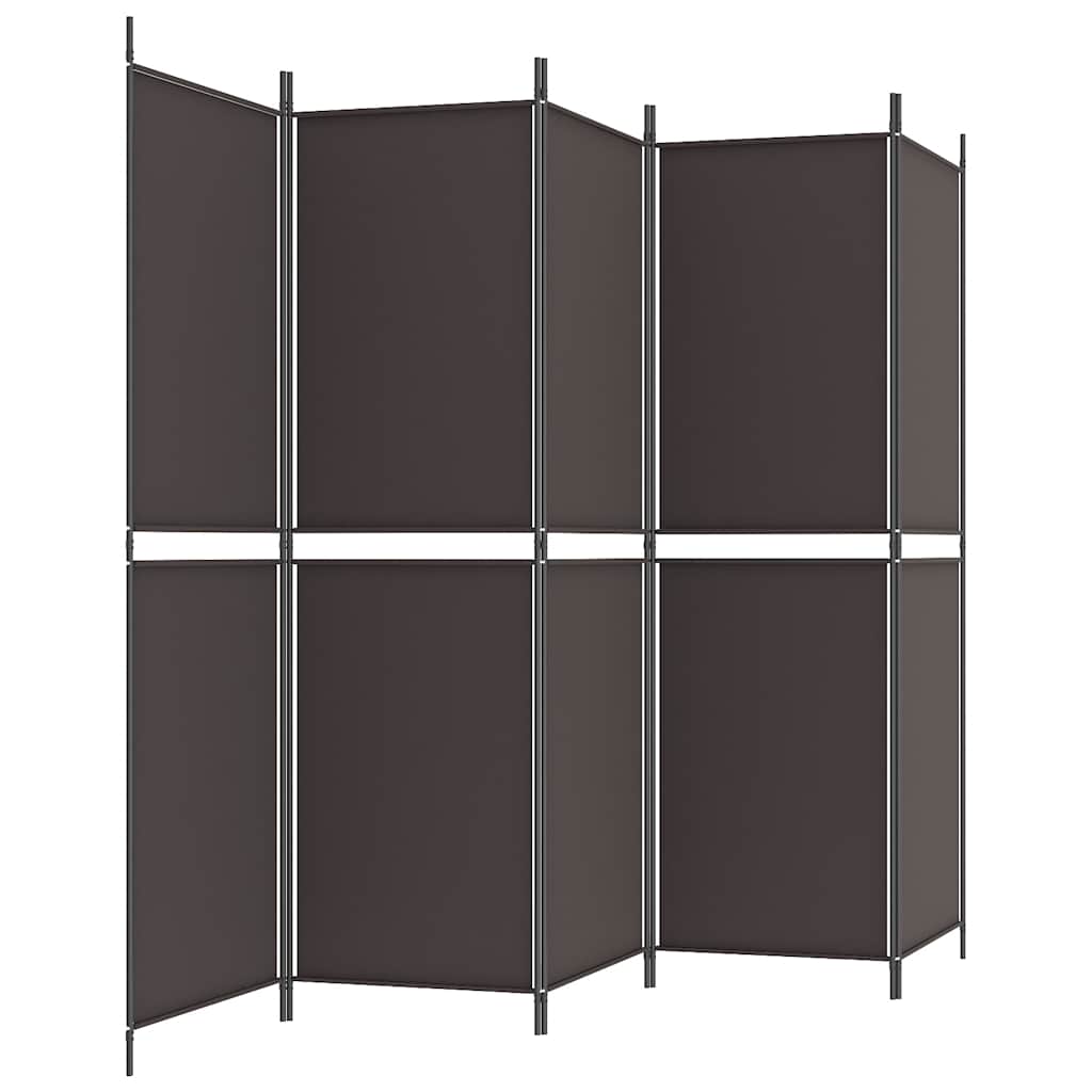 Cloison de séparation 5 panneaux Marron 250x180 cm Tissu - XIOS