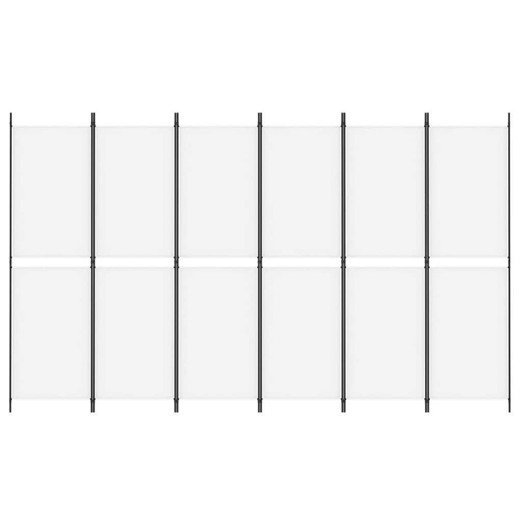 Cloison de séparation 6 panneaux Blanc 300x180 cm Tissu - XIOS
