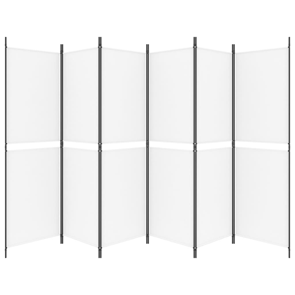 Cloison de séparation 6 panneaux Blanc 300x180 cm Tissu - XIOS