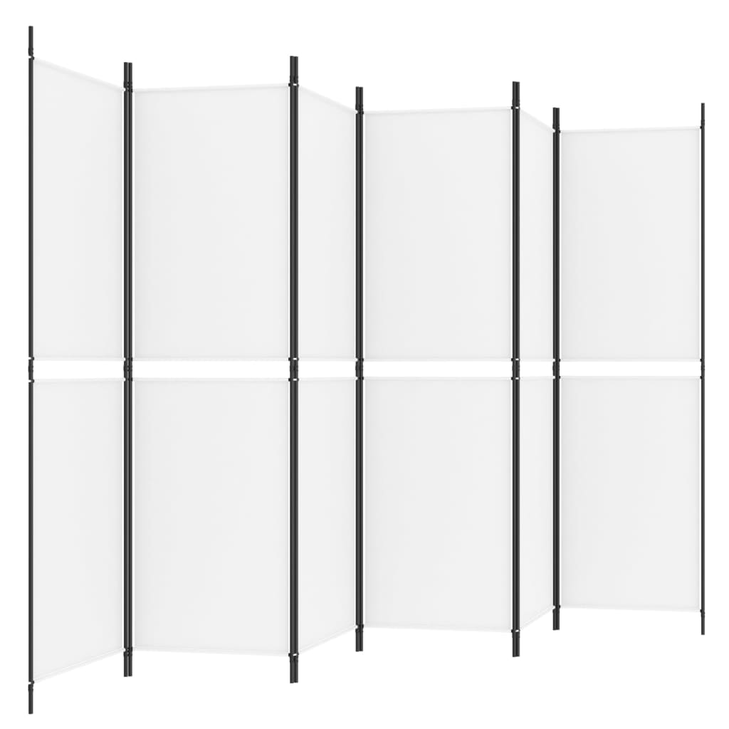 Cloison de séparation 6 panneaux Blanc 300x180 cm Tissu - XIOS