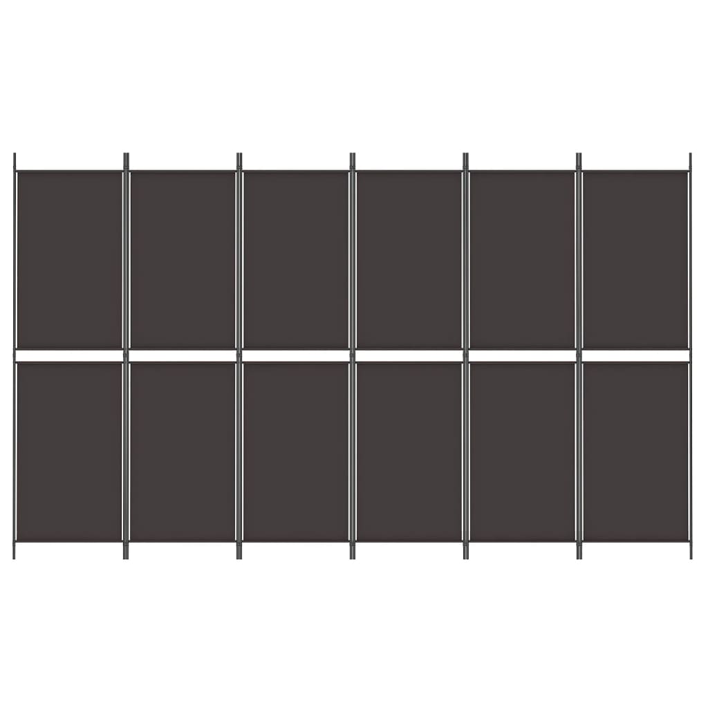 Cloison de séparation 6 panneaux Marron 300x180 cm Tissu - XIOS