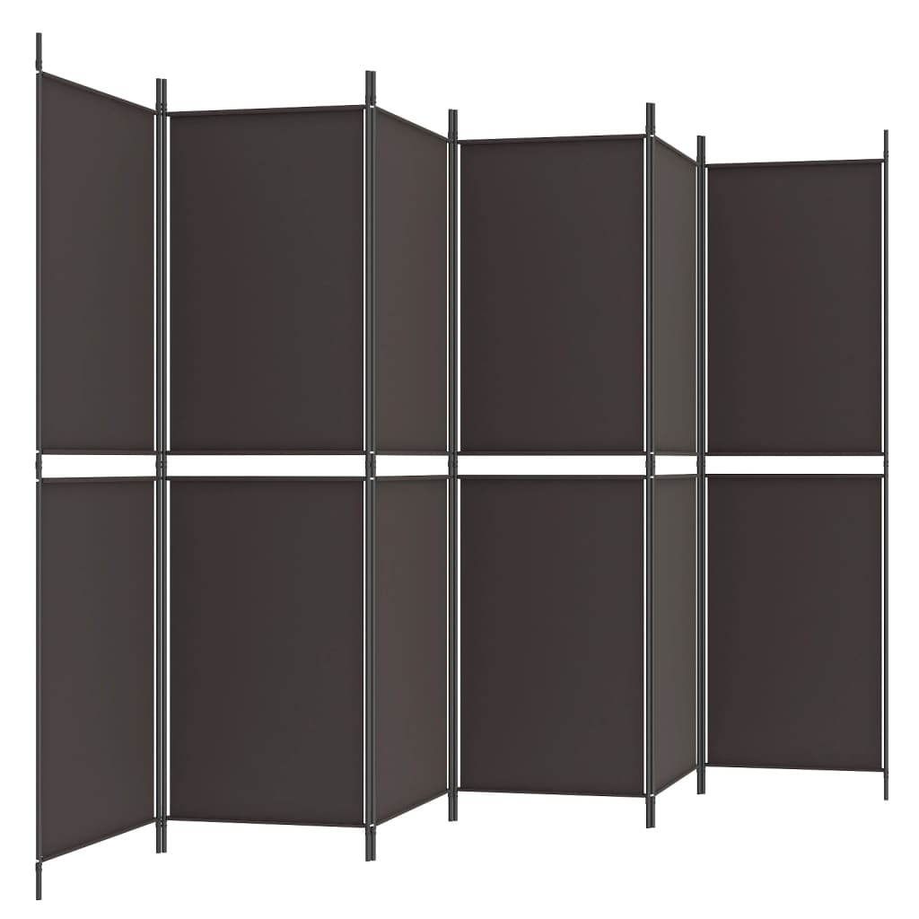 Cloison de séparation 6 panneaux Marron 300x180 cm Tissu - XIOS