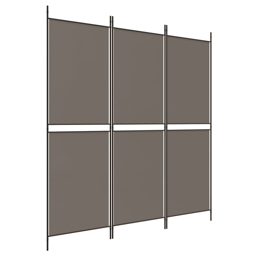 Cloison de séparation 3 panneaux Anthracite 150x220 cm Tissu - XIOS