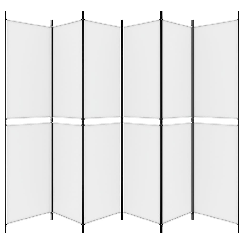 Cloison de séparation 6 panneaux Blanc 300x220 cm Tissu - XIOS