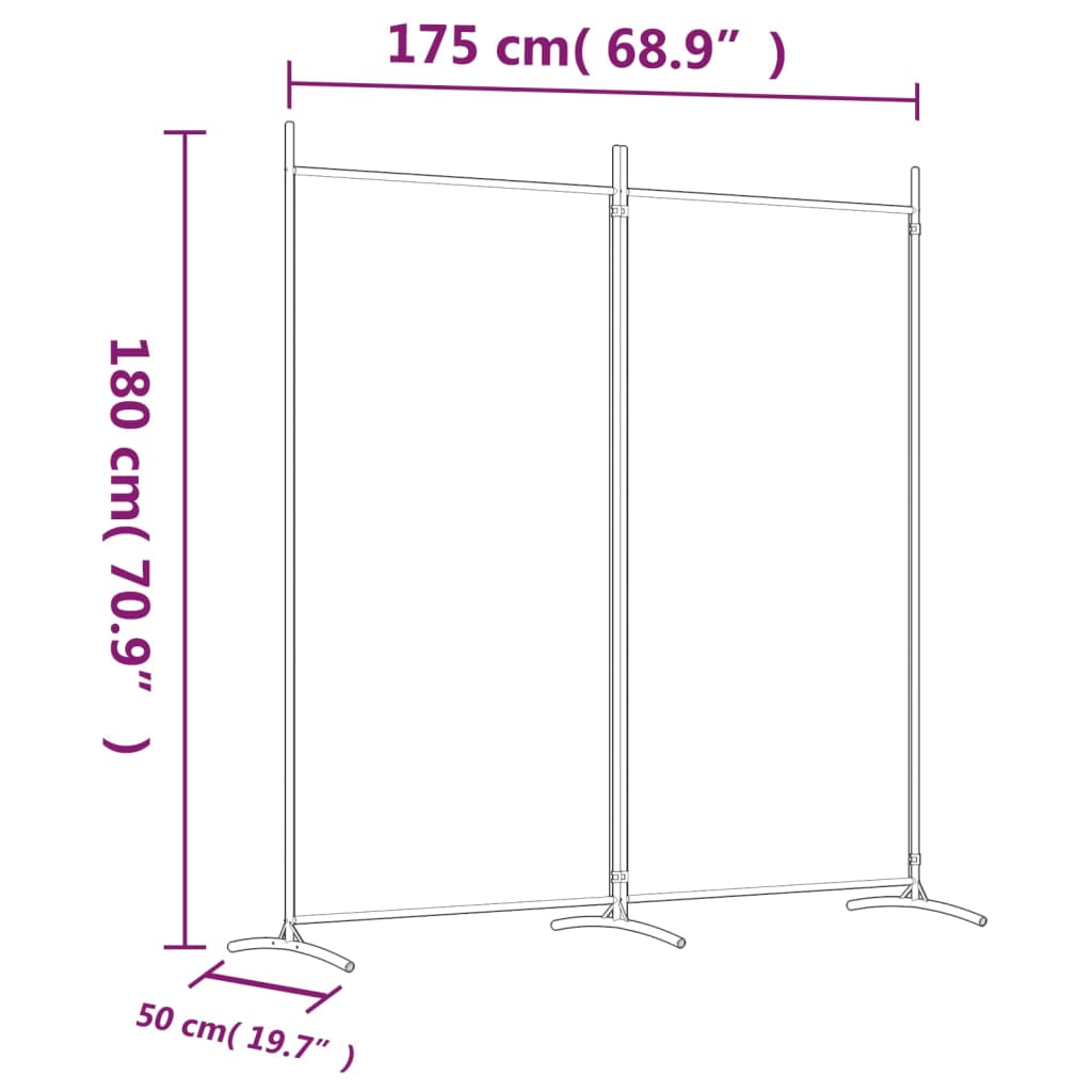 Cloison de séparation 2 panneaux Blanc 175x180 cm Tissu - XIOS