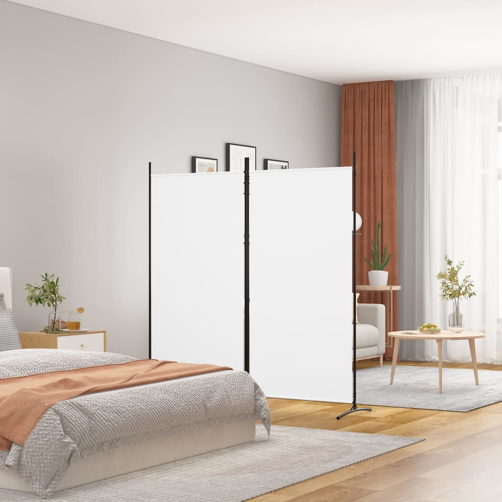 Cloison de séparation 2 panneaux Blanc 175x180 cm Tissu - XIOS