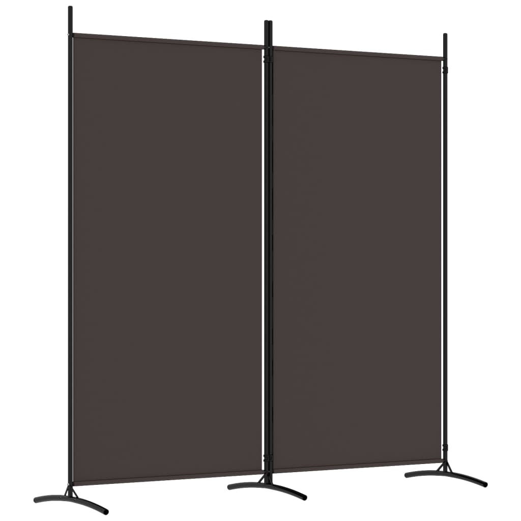 Cloison de séparation 2 panneaux Marron 175x180 cm Tissu XIOS
