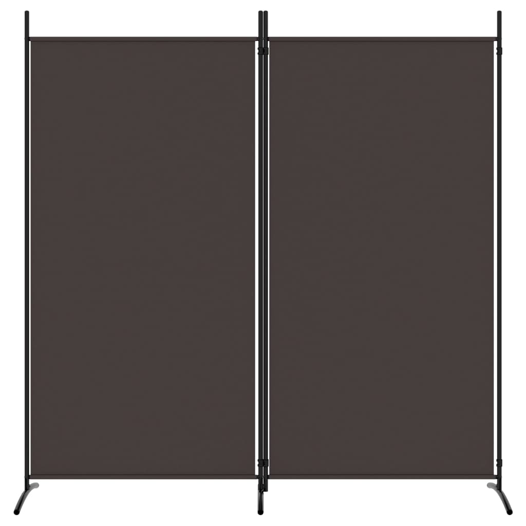 Cloison de séparation 2 panneaux Marron 175x180 cm Tissu XIOS