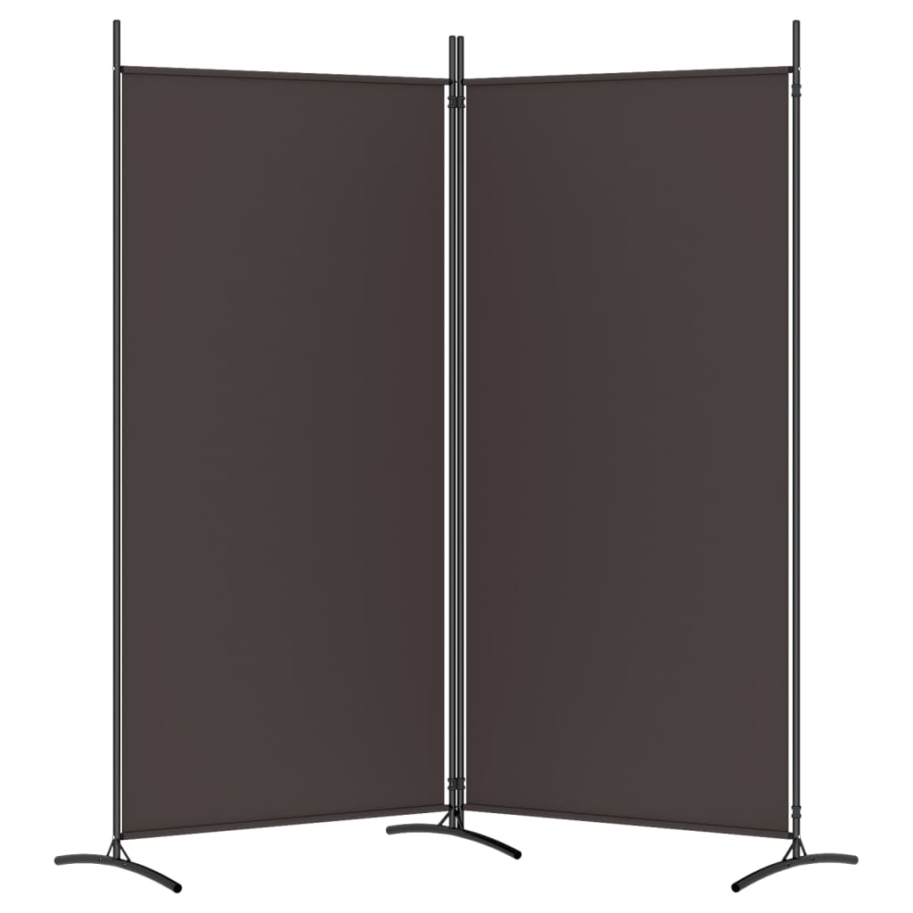 Cloison de séparation 2 panneaux Marron 175x180 cm Tissu XIOS