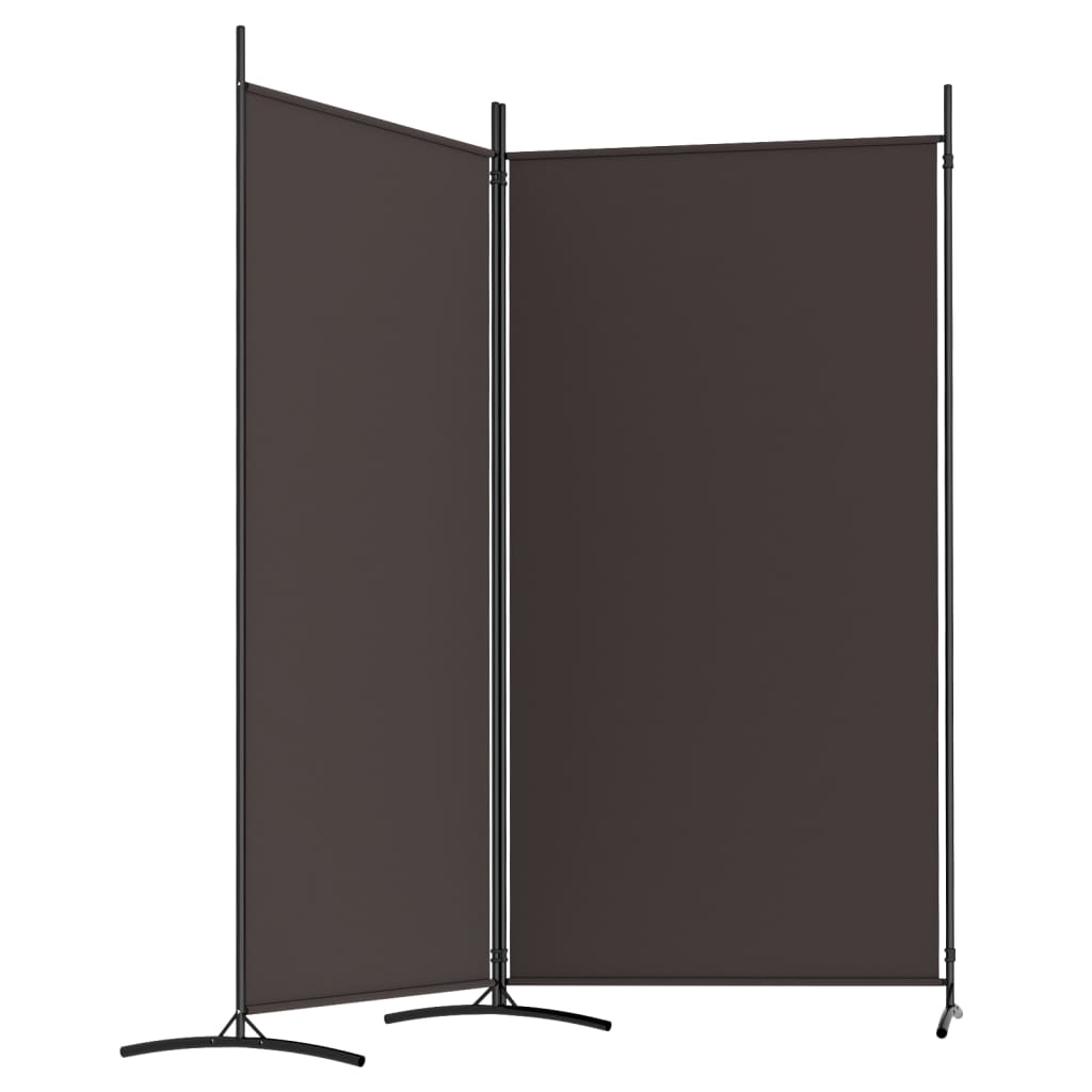 Cloison de séparation 2 panneaux Marron 175x180 cm Tissu XIOS