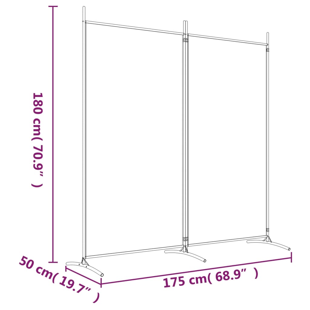 Cloison de séparation 2 panneaux Marron 175x180 cm Tissu XIOS