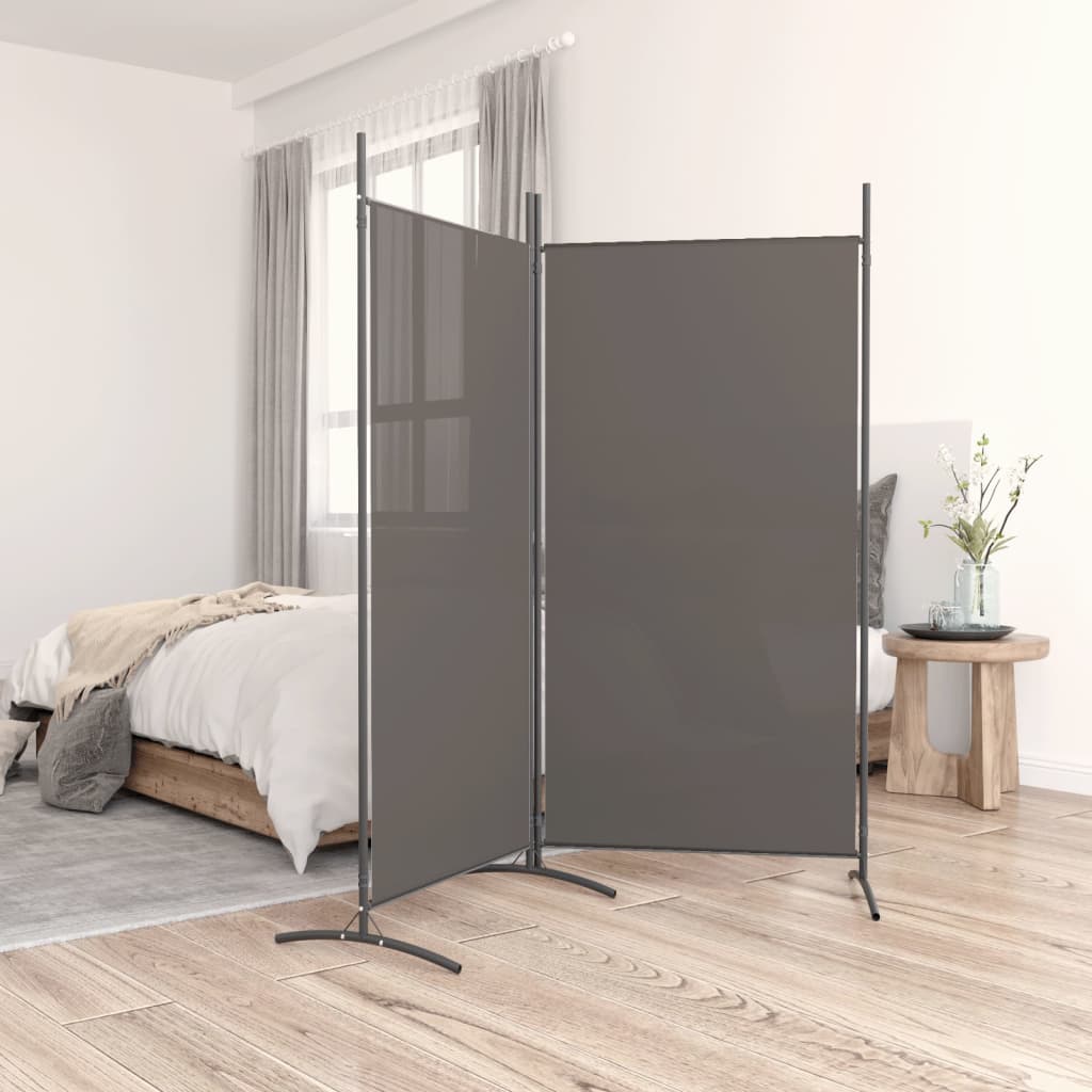 Cloison de séparation 2 panneaux Anthracite 175x180 cm Tissu Séparateurs de pièces vidaXL