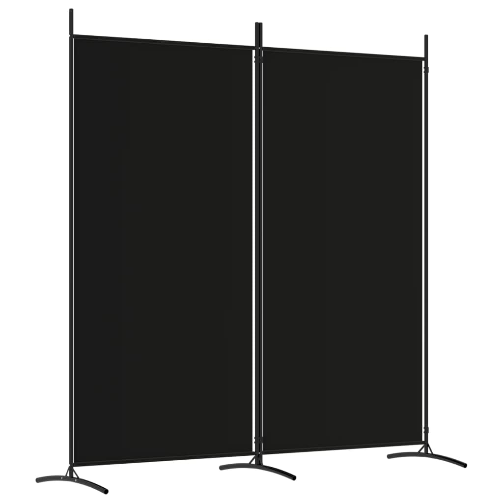 Cloison de séparation 2 panneaux Noir 175x180 cm Tissu - XIOS