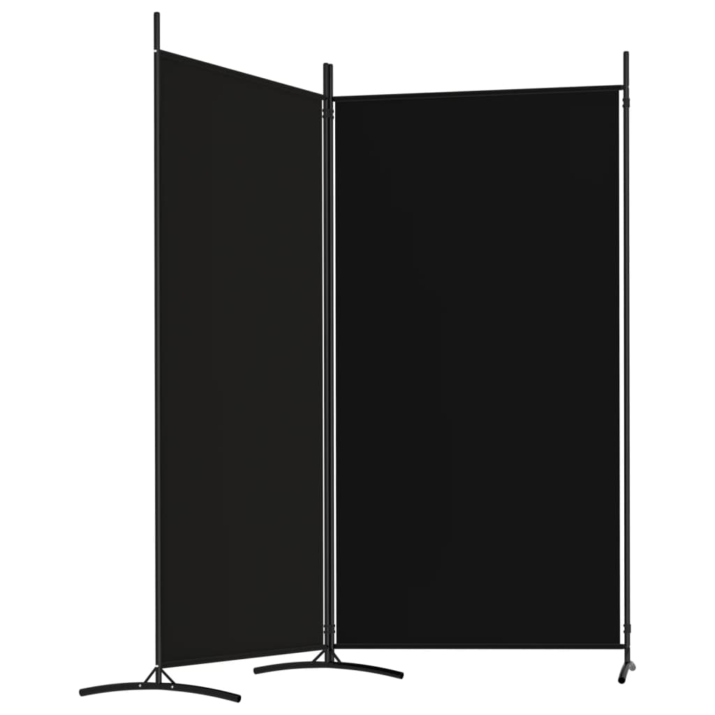 Cloison de séparation 2 panneaux Noir 175x180 cm Tissu - XIOS