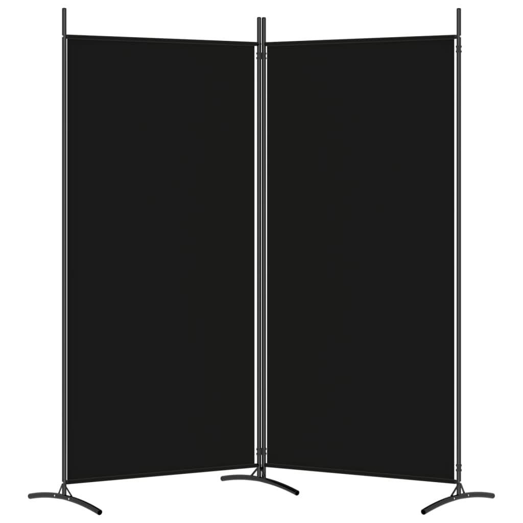 Cloison de séparation 2 panneaux Noir 175x180 cm Tissu - XIOS