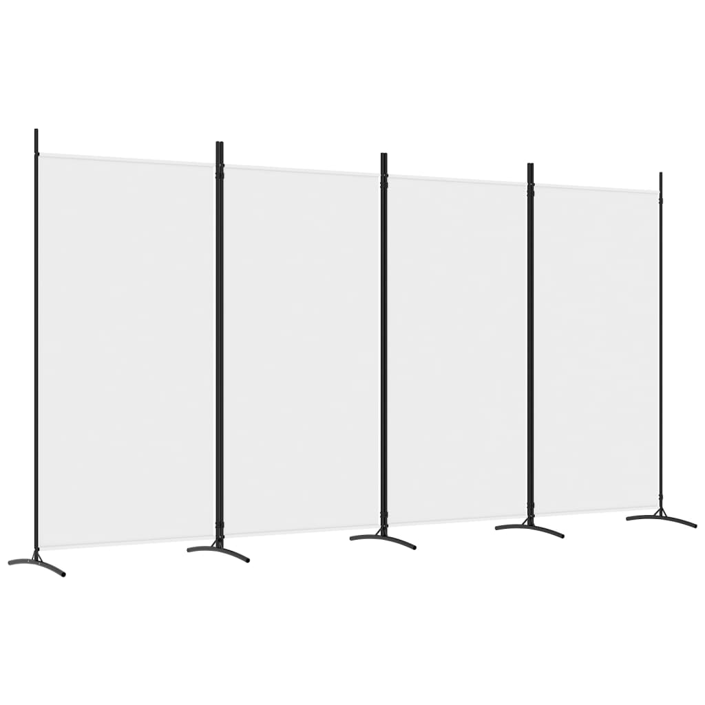 Cloison de séparation 4 panneaux Blanc 346x180 cm Tissu XIOS