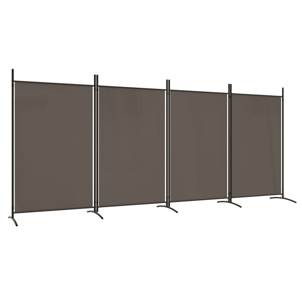 Cloison de séparation 4 panneaux Anthracite 346x180 cm Tissu XIOS