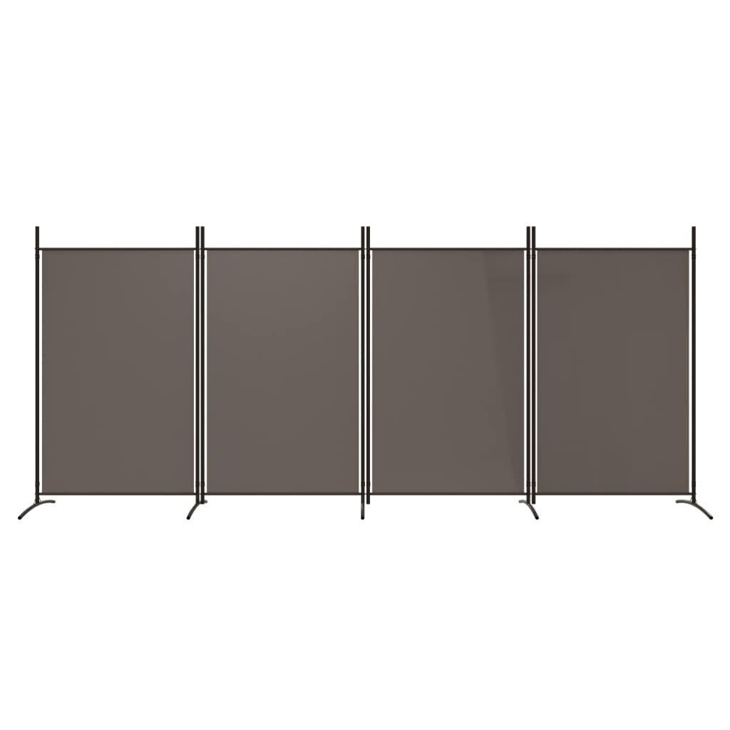 Cloison de séparation 4 panneaux Anthracite 346x180 cm Tissu XIOS