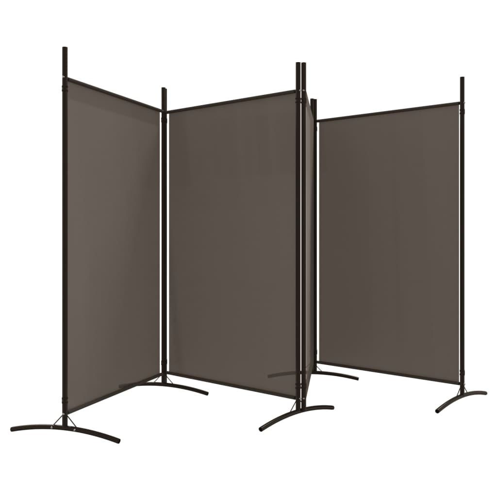 Cloison de séparation 4 panneaux Anthracite 346x180 cm Tissu XIOS