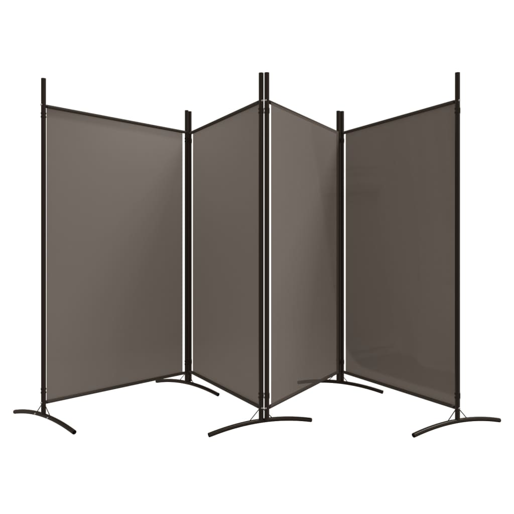 Cloison de séparation 4 panneaux Anthracite 346x180 cm Tissu XIOS