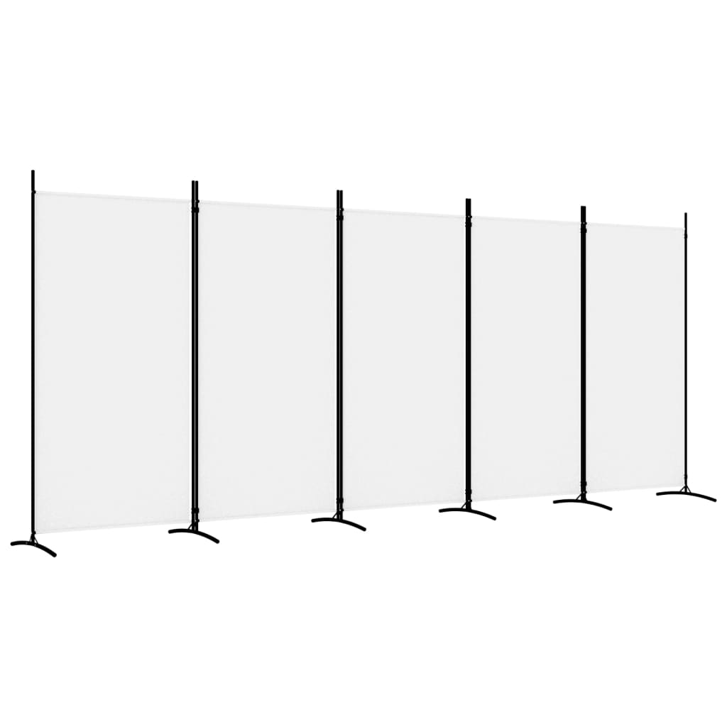 Cloison de séparation 5 panneaux Blanc 433x180 cm Tissu XIOS