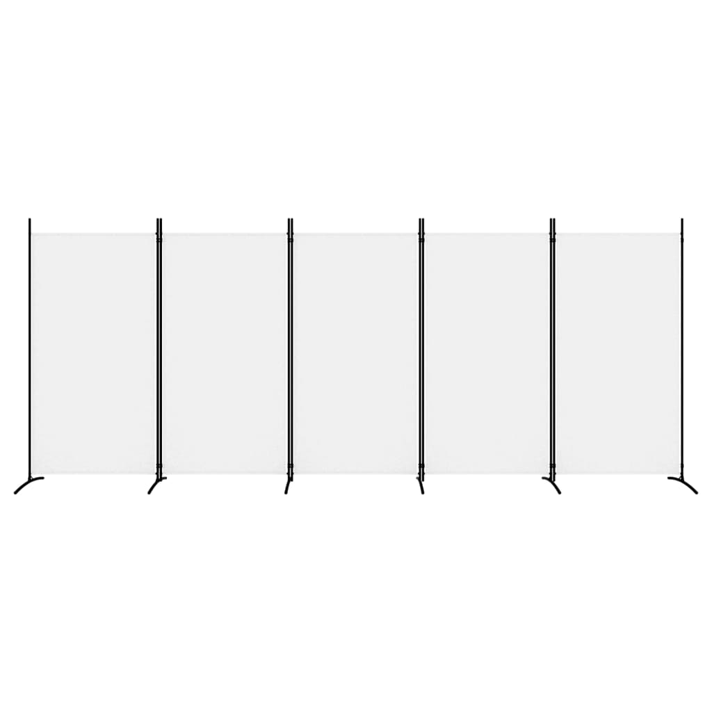 Cloison de séparation 5 panneaux Blanc 433x180 cm Tissu XIOS