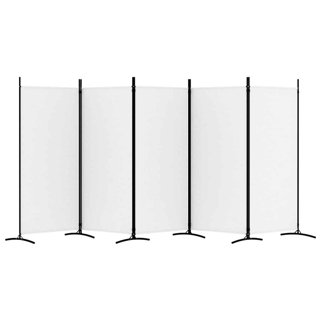 Cloison de séparation 5 panneaux Blanc 433x180 cm Tissu XIOS