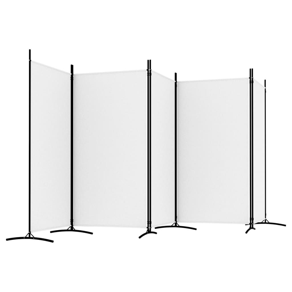 Cloison de séparation 5 panneaux Blanc 433x180 cm Tissu XIOS