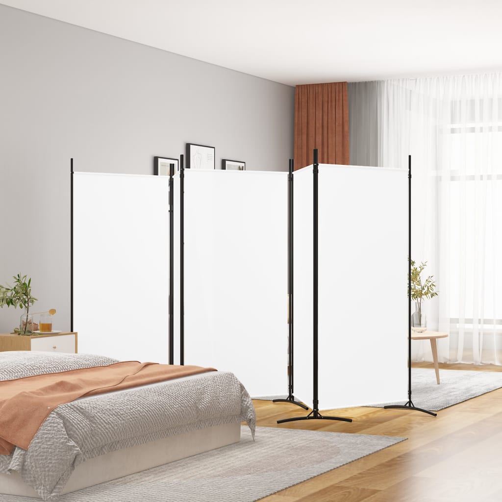 Cloison de séparation 5 panneaux Blanc 433x180 cm Tissu XIOS