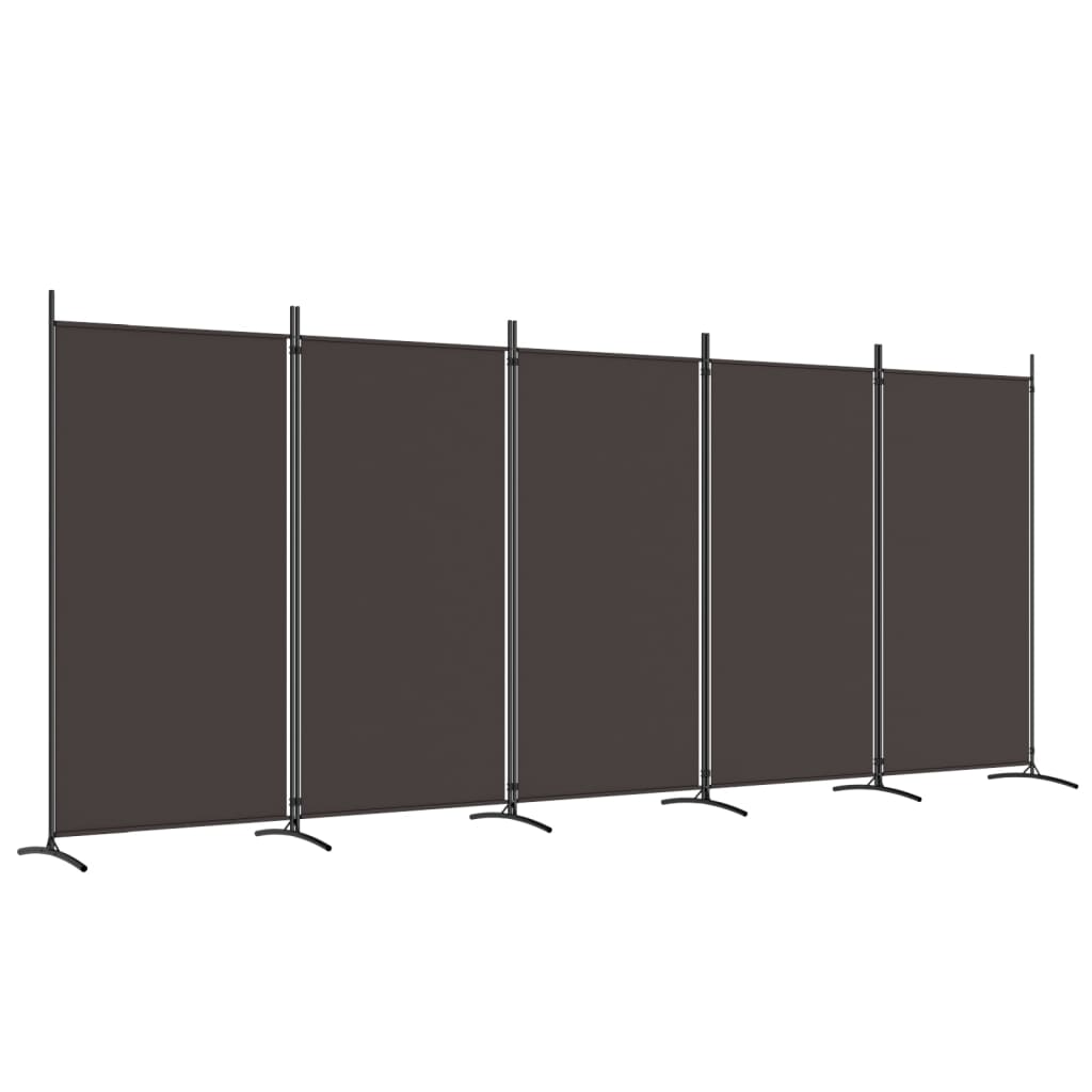 Cloison de séparation 5 panneaux Marron 433x180 cm Tissu - XIOS
