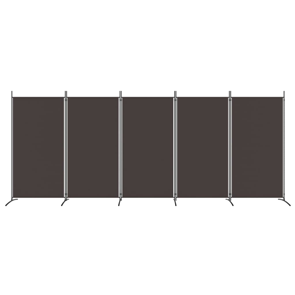 Cloison de séparation 5 panneaux Marron 433x180 cm Tissu - XIOS