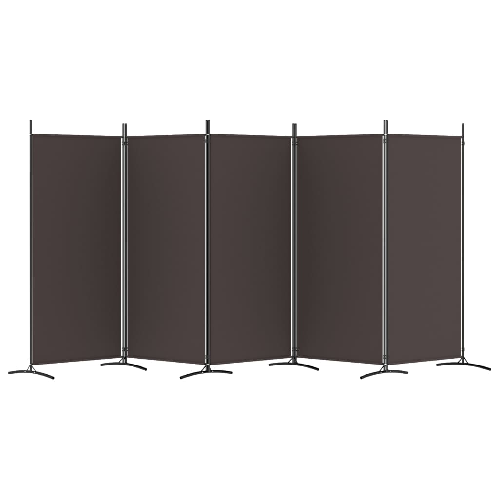 Cloison de séparation 5 panneaux Marron 433x180 cm Tissu - XIOS
