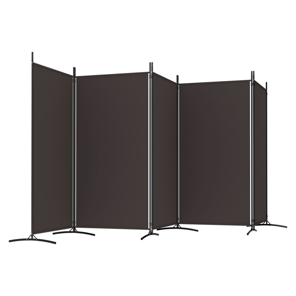 Cloison de séparation 5 panneaux Marron 433x180 cm Tissu - XIOS