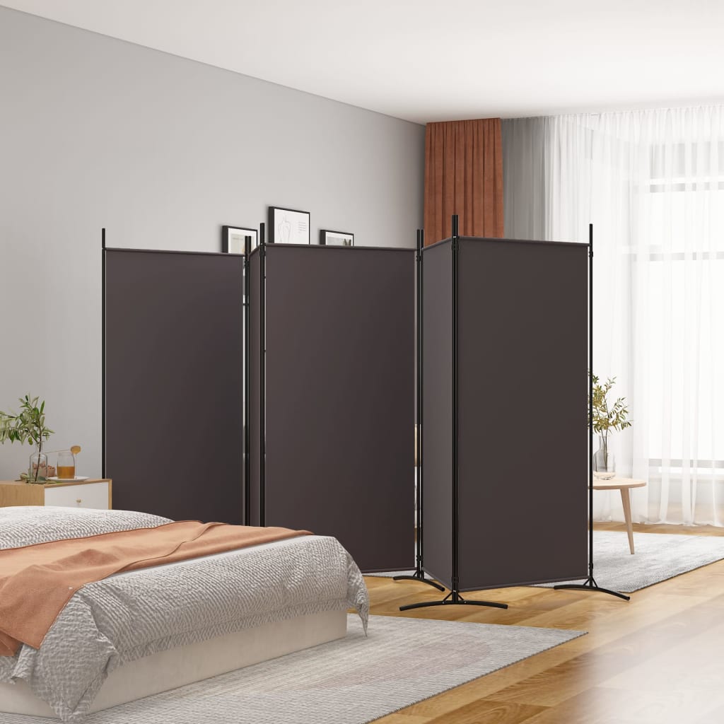 Cloison de séparation 5 panneaux Marron 433x180 cm Tissu - XIOS