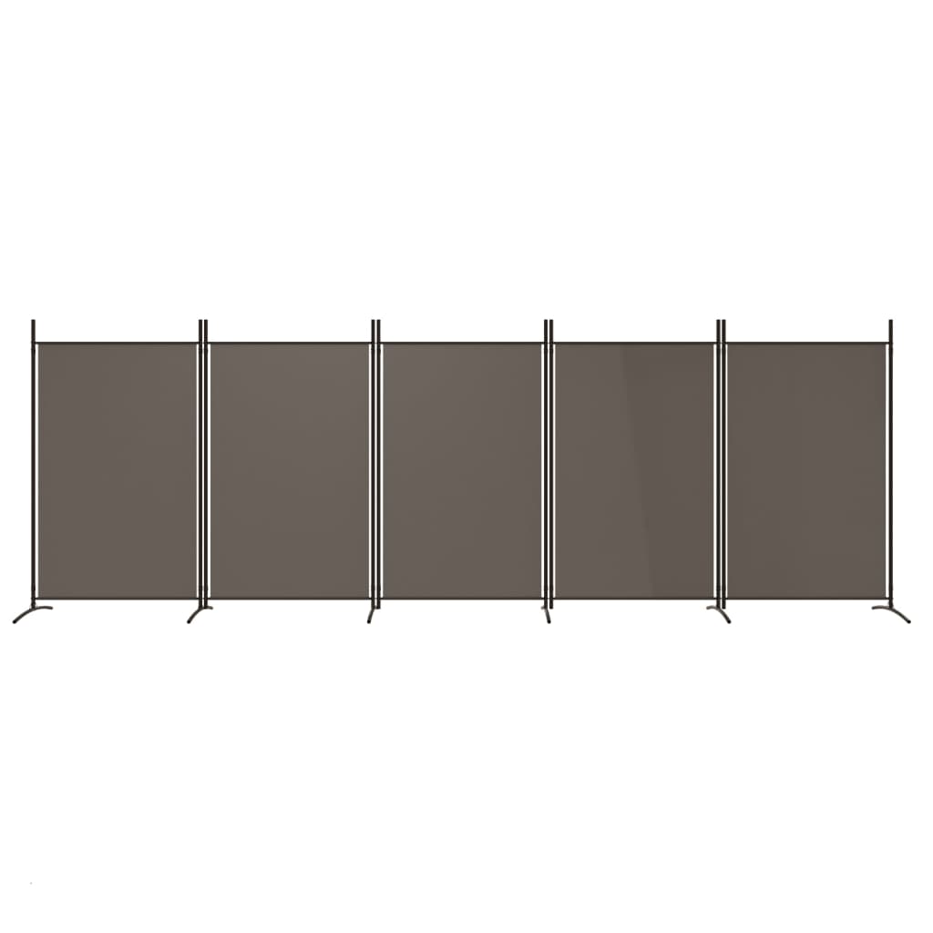 Cloison de séparation 5 panneaux Anthracite 433x180 cm Tissu - XIOS