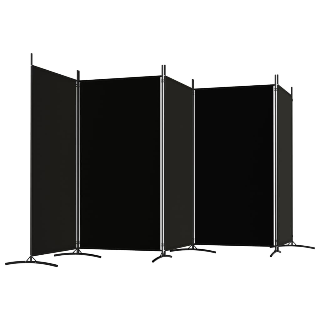 Cloison de séparation 5 panneaux Noir 433x180 cm Tissu - XIOS