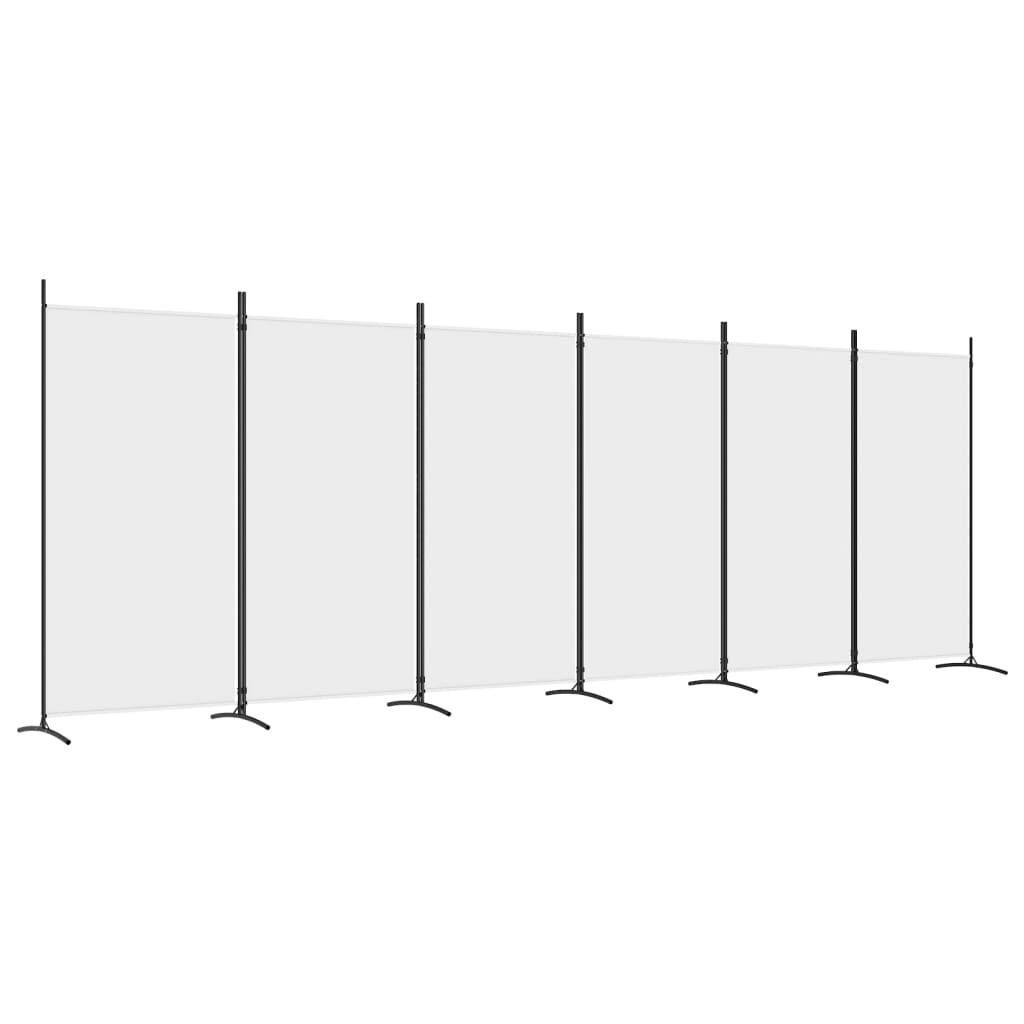 Cloison de séparation 6 panneaux Blanc 520x180 cm Tissu - XIOS