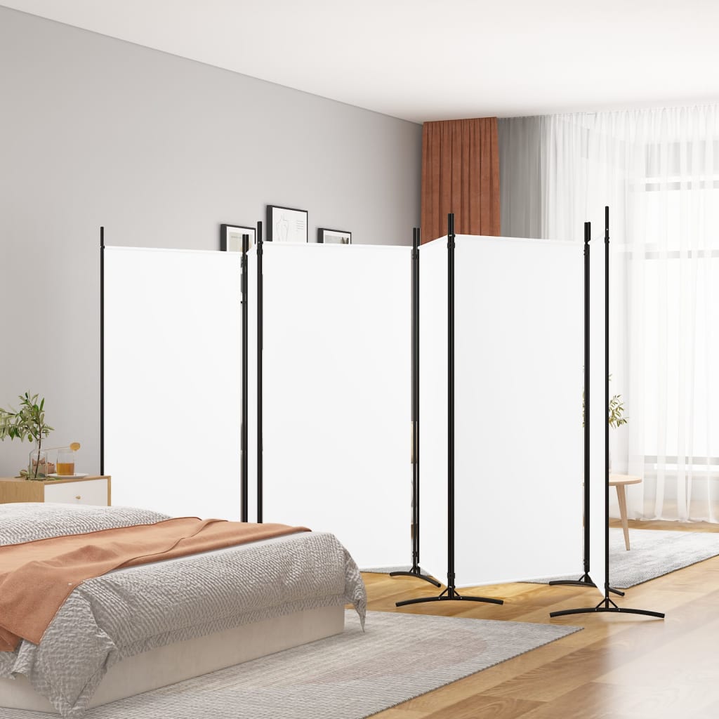 Cloison de séparation 6 panneaux Blanc 520x180 cm Tissu - XIOS