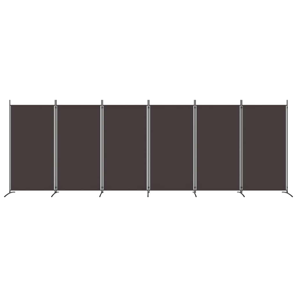 Cloison de séparation 6 panneaux Marron 520x180 cm Tissu - XIOS