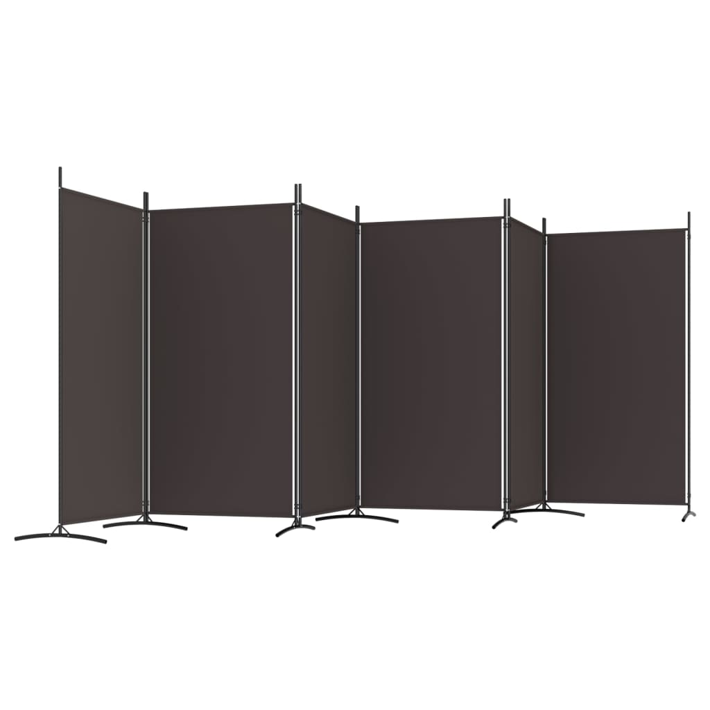 Cloison de séparation 6 panneaux Marron 520x180 cm Tissu - XIOS
