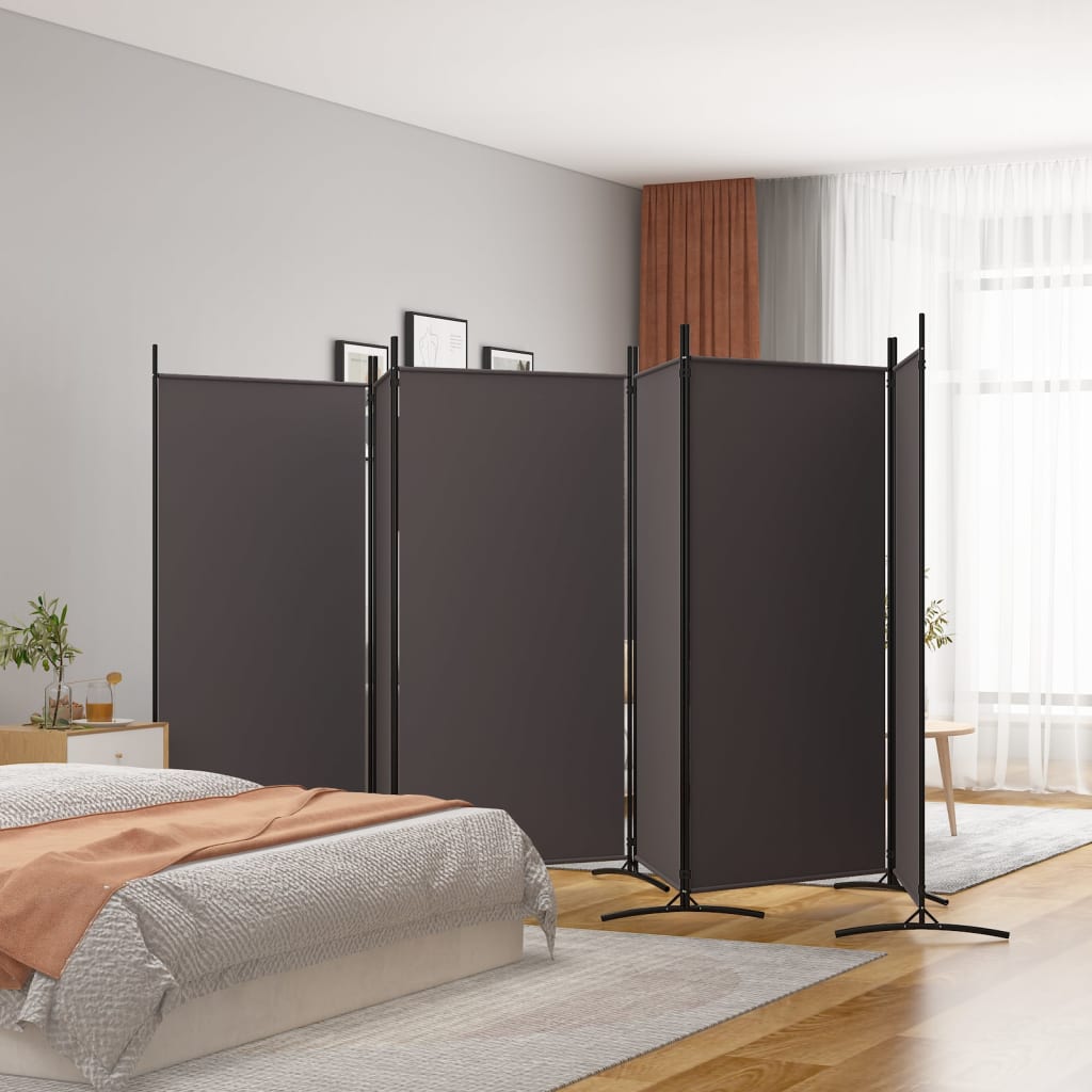 Cloison de séparation 6 panneaux Marron 520x180 cm Tissu - XIOS