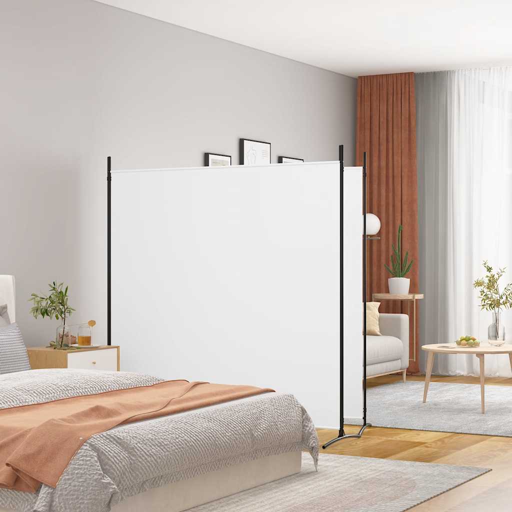 Cloison de séparation 2 panneaux Blanc 348x180 cm Tissu - XIOS
