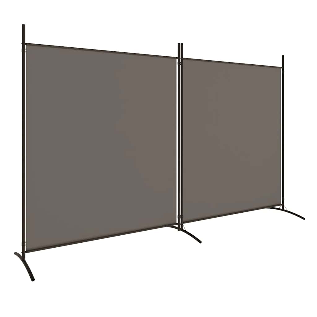 Cloison de séparation 2 panneaux Anthracite 348x180 cm Tissu - XIOS