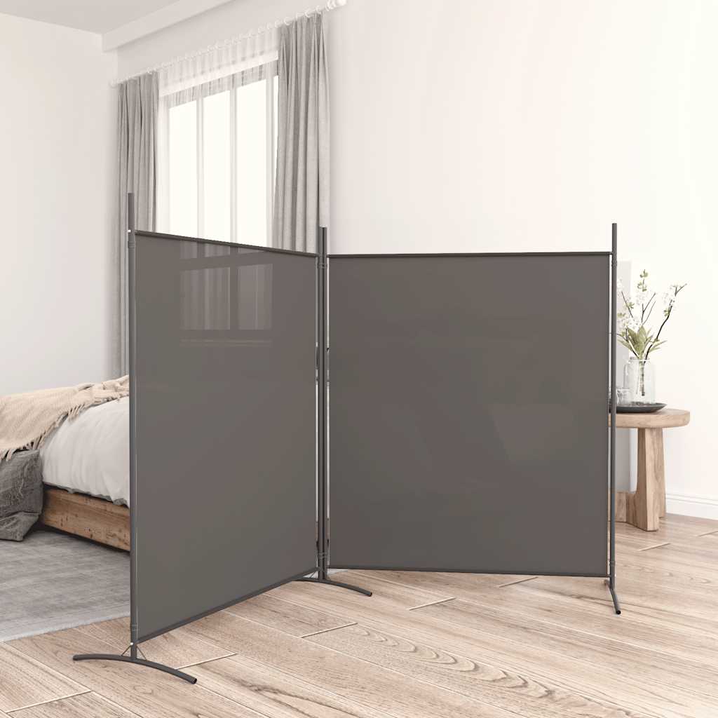 Cloison de séparation 2 panneaux Anthracite 348x180 cm Tissu - XIOS