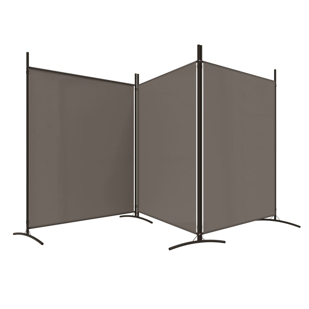 Cloison de séparation 3 panneaux Anthracite 525x180 cm Tissu XIOS
