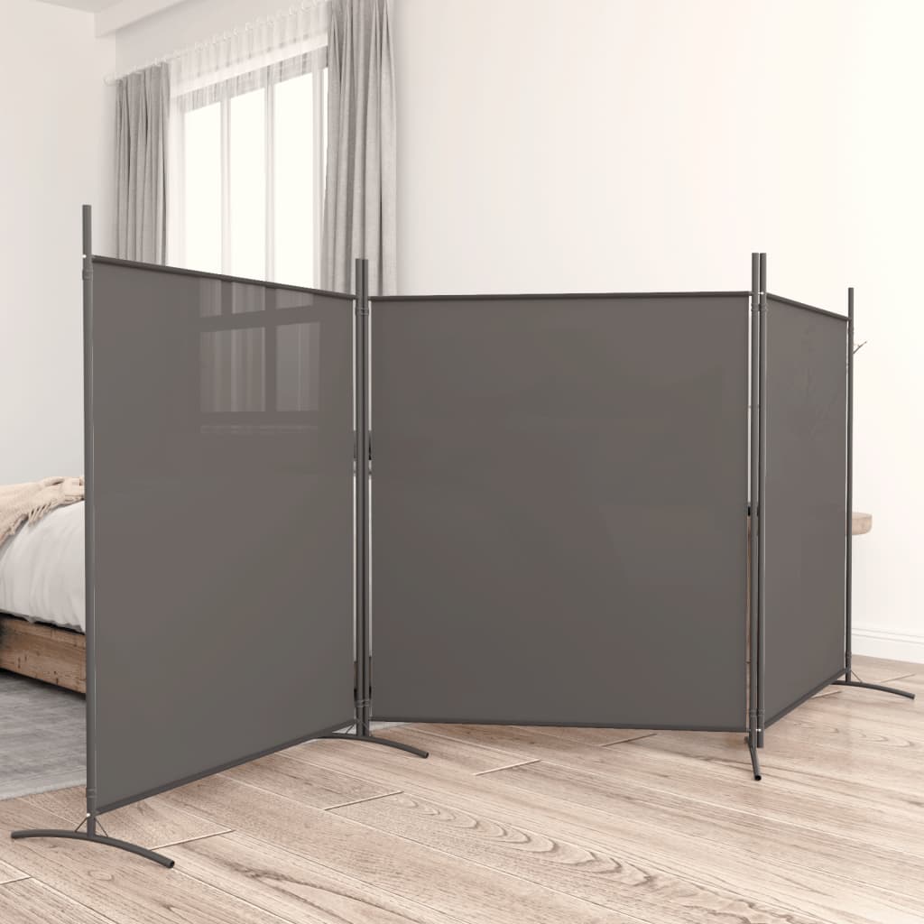 Cloison de séparation 3 panneaux Anthracite 525x180 cm Tissu XIOS