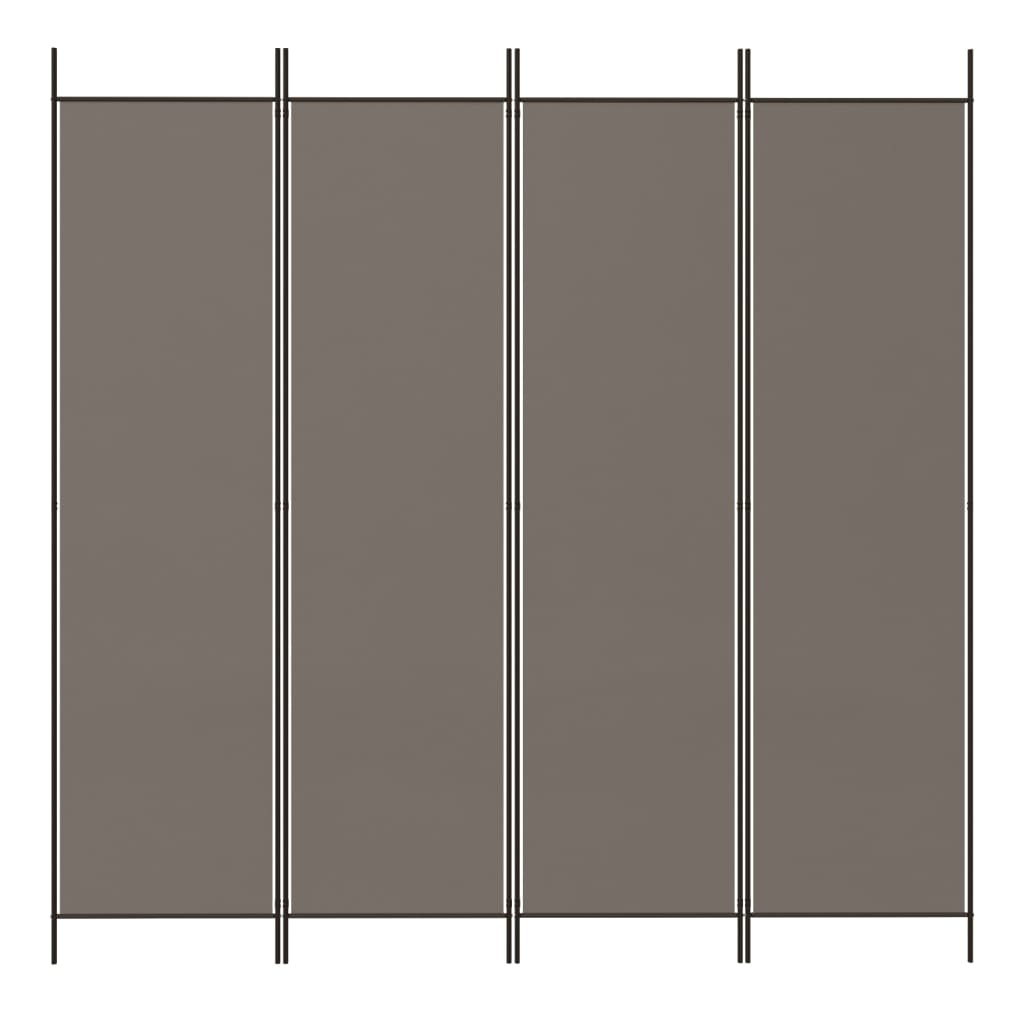 Cloison de séparation 4 panneaux Anthracite 698x180 cm Tissu XIOS