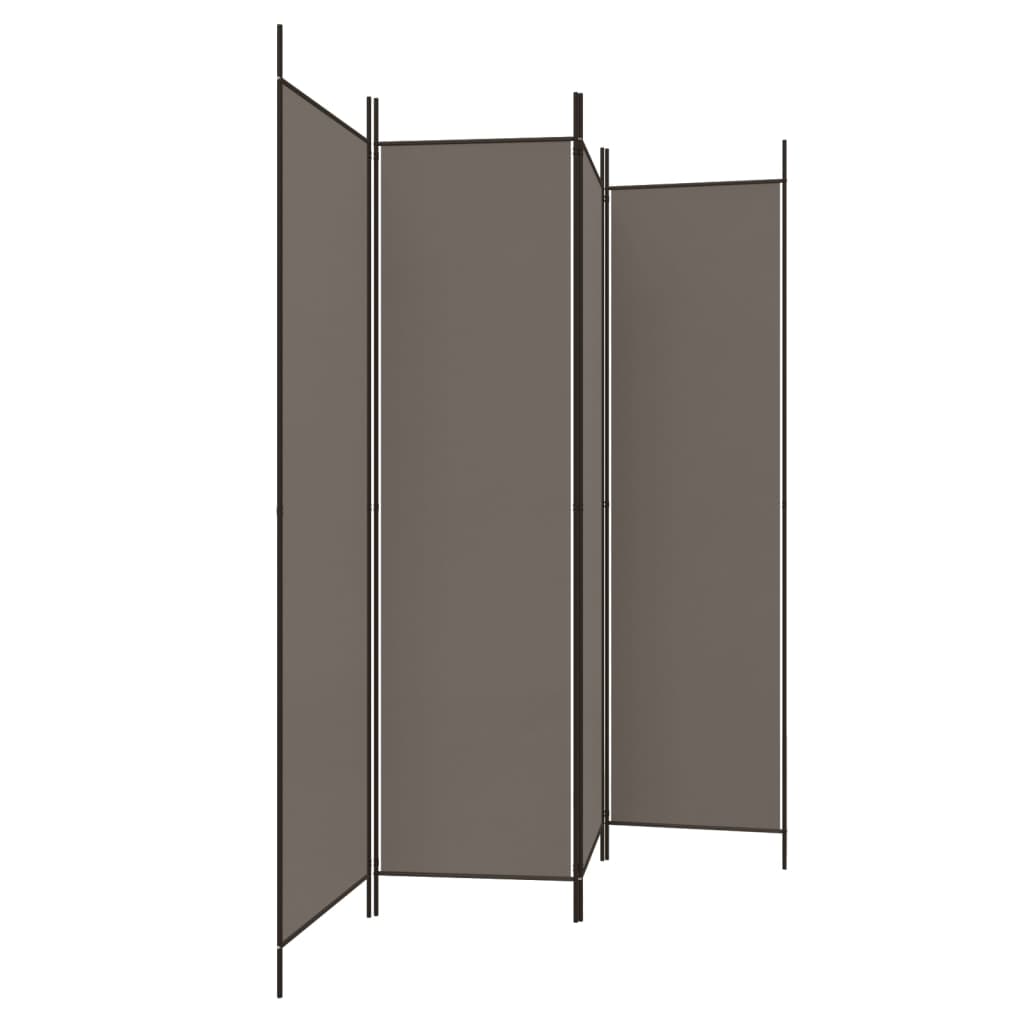 Cloison de séparation 4 panneaux Anthracite 698x180 cm Tissu XIOS