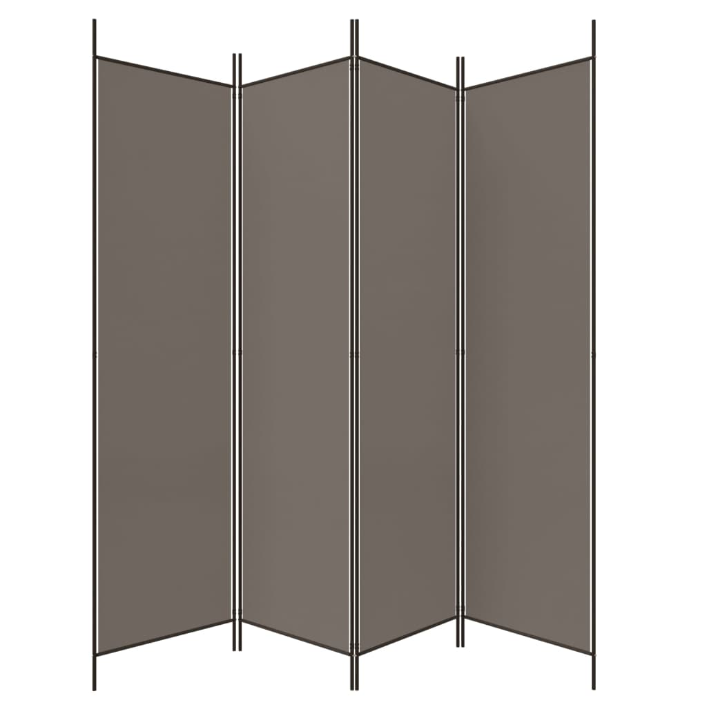 Cloison de séparation 4 panneaux Anthracite 698x180 cm Tissu XIOS