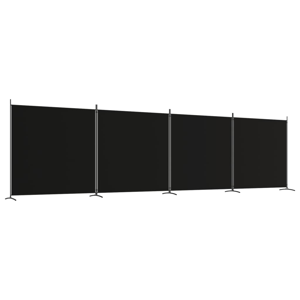 Cloison de séparation 4 panneaux Noir 698x180 cm Tissu XIOS